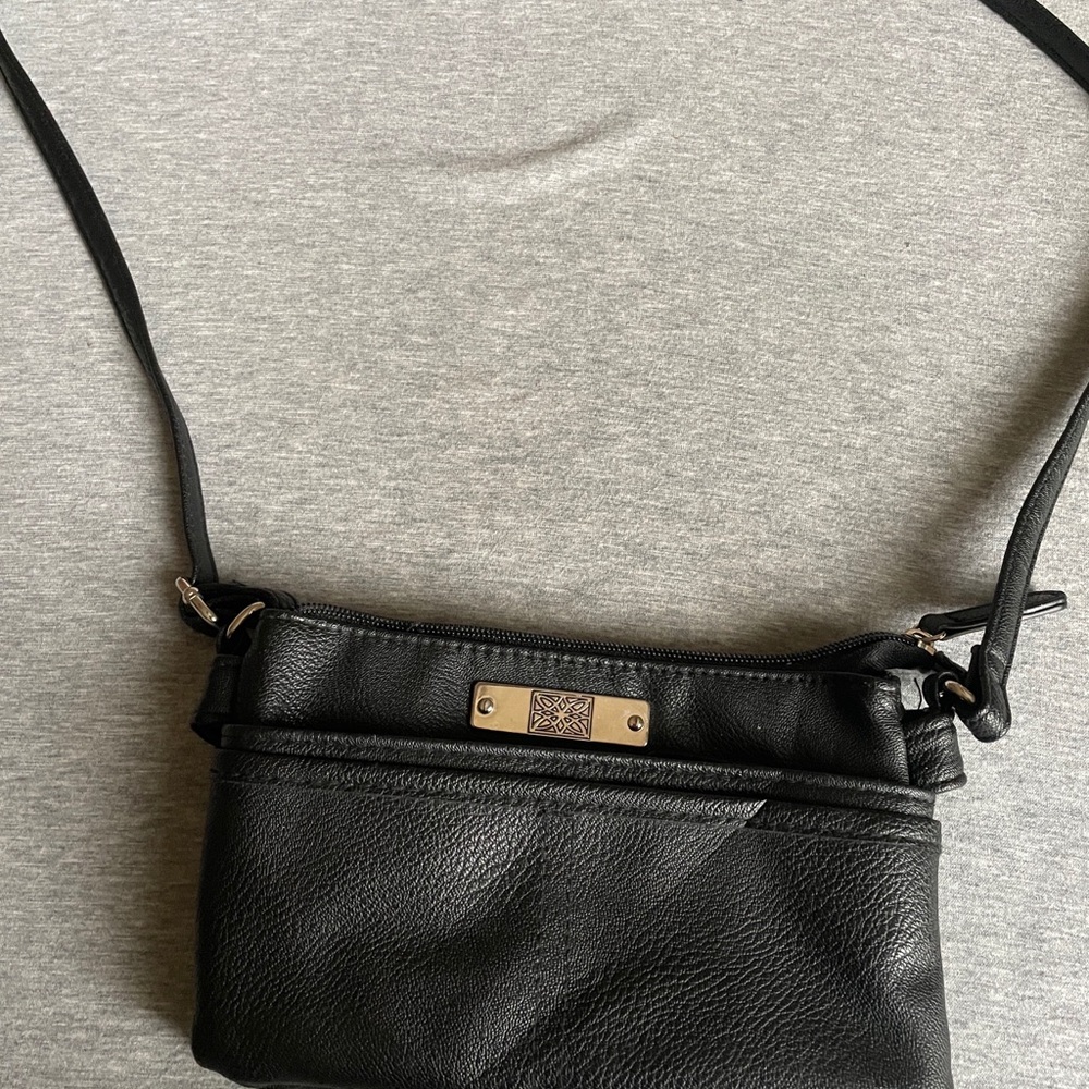 Black Leather Crossbody Bag - Classic Everyday Style
